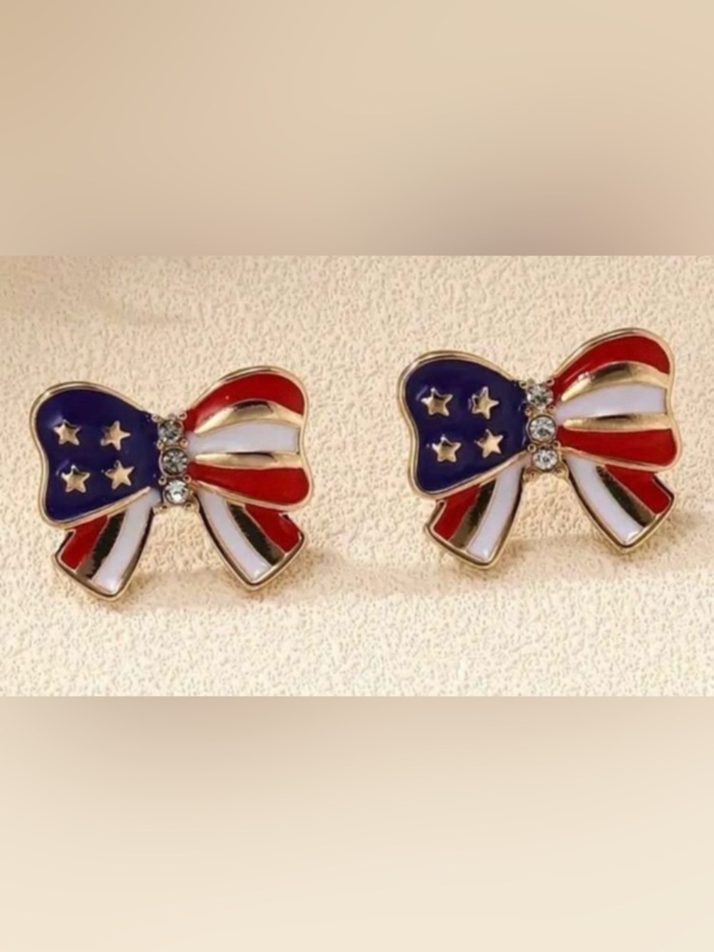 American Flag Bow Earrings